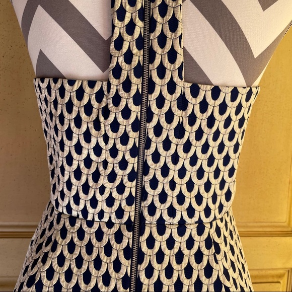 NWT Anthropologie Eight Sixty Blue Gold Dress SZ M - Picture 6 of 9